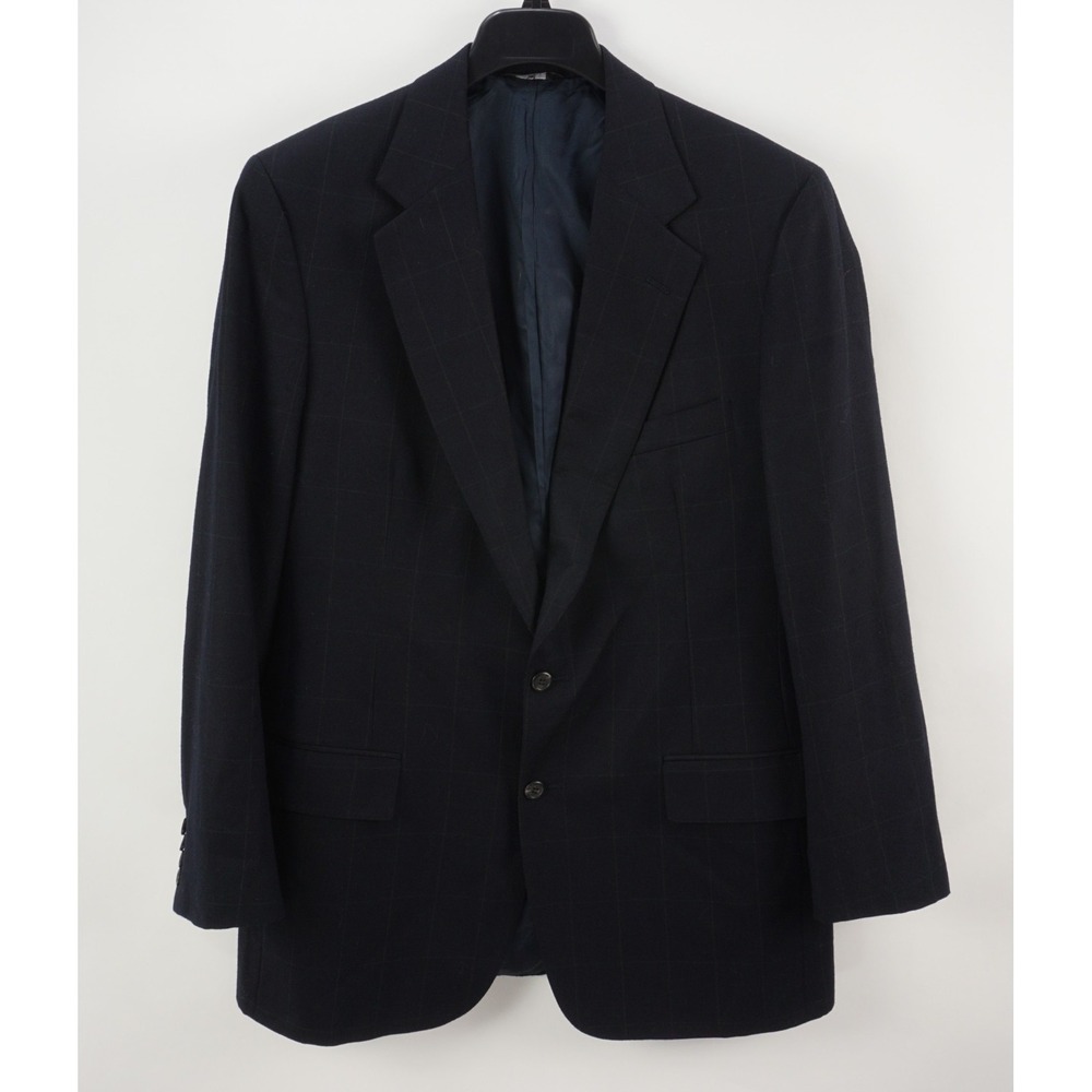 Vintage Polo University Club Ralph Lauren Windowpane Wool Flannel Sport Coat 40R